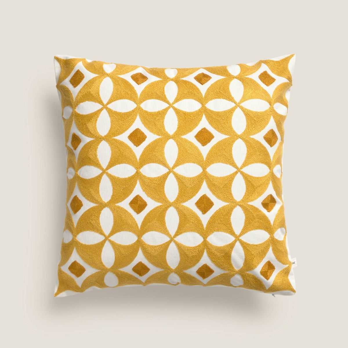 Cushion cover with geometric embroidery Valmot - Main Image