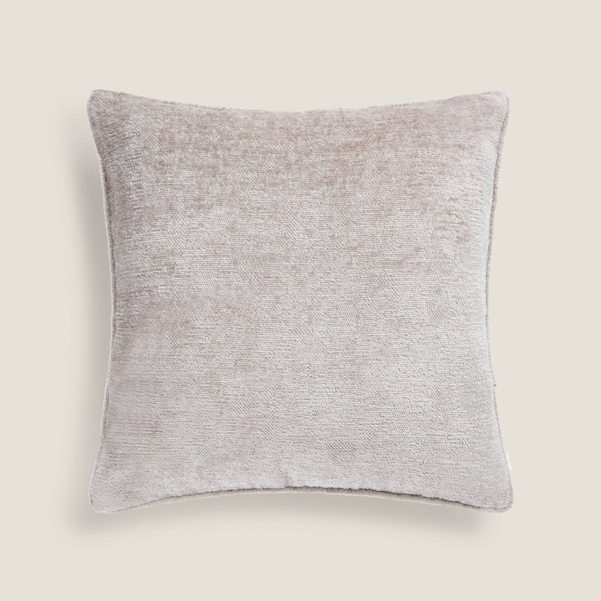 Funda de cojín de terciopelo con vivo Coz color gris piedra