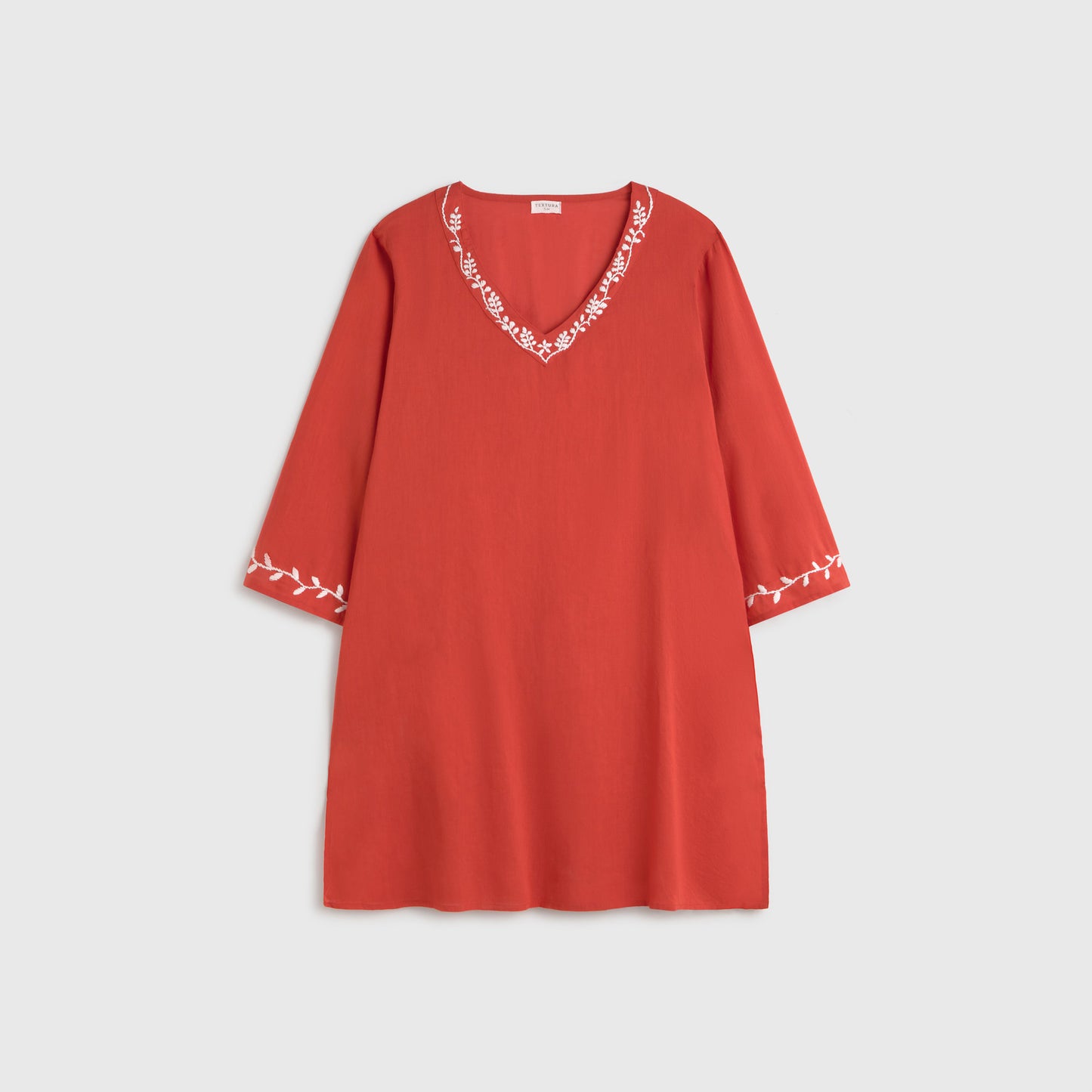 Short embroidered cotton caftan Rile