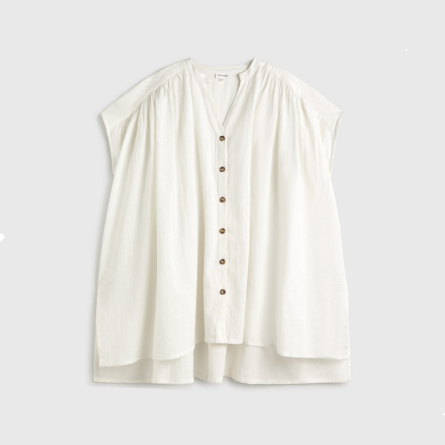 Lightweight cotton shirt-style caftan Sere