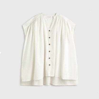 Lightweight cotton shirt-style caftan Sere