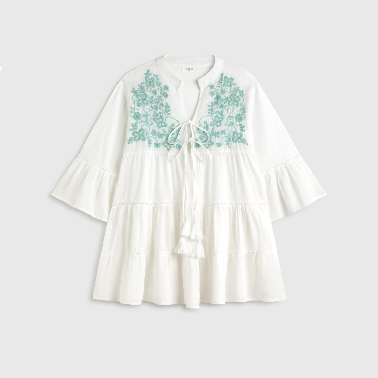 Short caftan with floral embroidery Daru