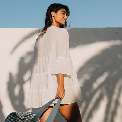 Short caftan with floral embroidery Daru