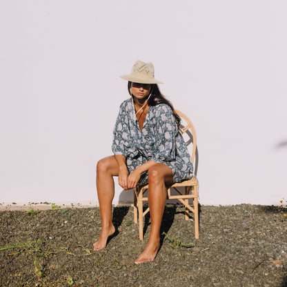 Short floral cotton caftan Kenco