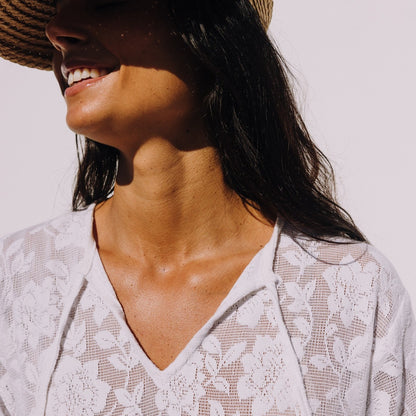 Long cotton lace caftan Musi