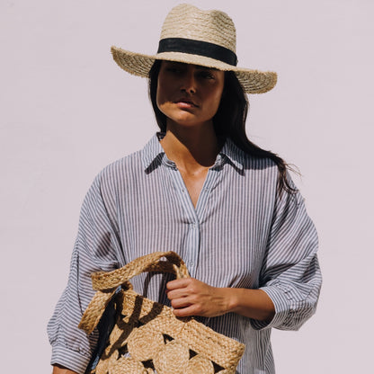 Wide-brim paper fiber hat Cint
