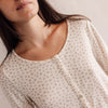 Camiseta manga larga punto canalé floral Popu