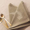Set 2 servilletas algodón bordado hoja Panzu