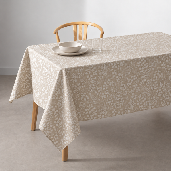 Nappe enduite jacquard floral Homa