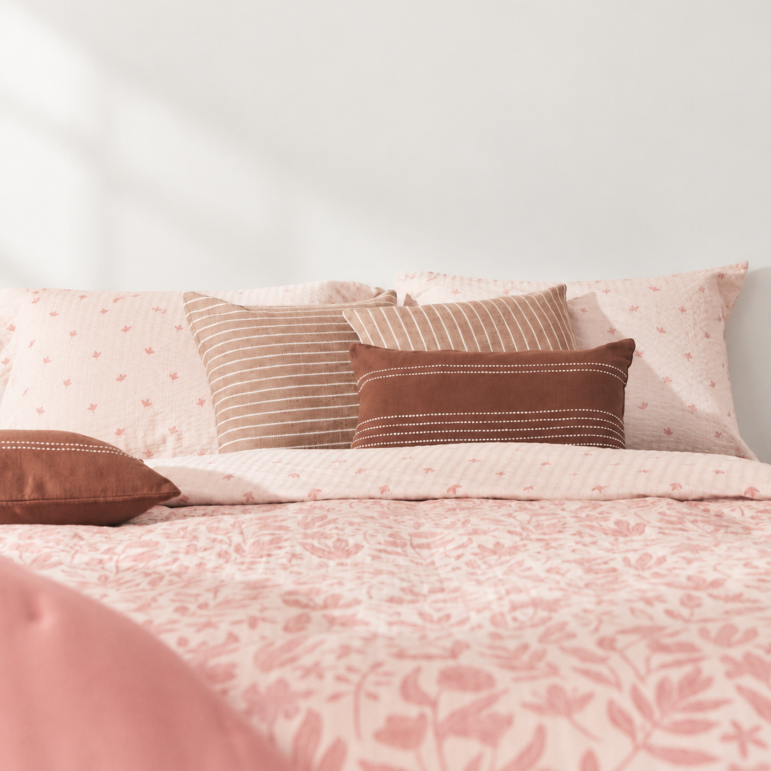 180-thread-count cotton duvet cover with botanical print Homfu
