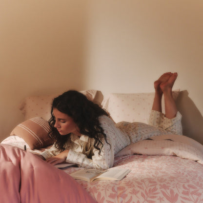 180-thread-count cotton duvet cover with botanical print Homfu