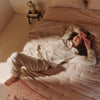Pantalon pyjama flanelle coton fleurs et rayures Neusi
