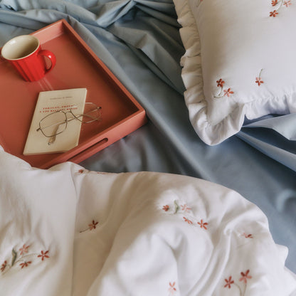 Couette fleurs brodées Laocol