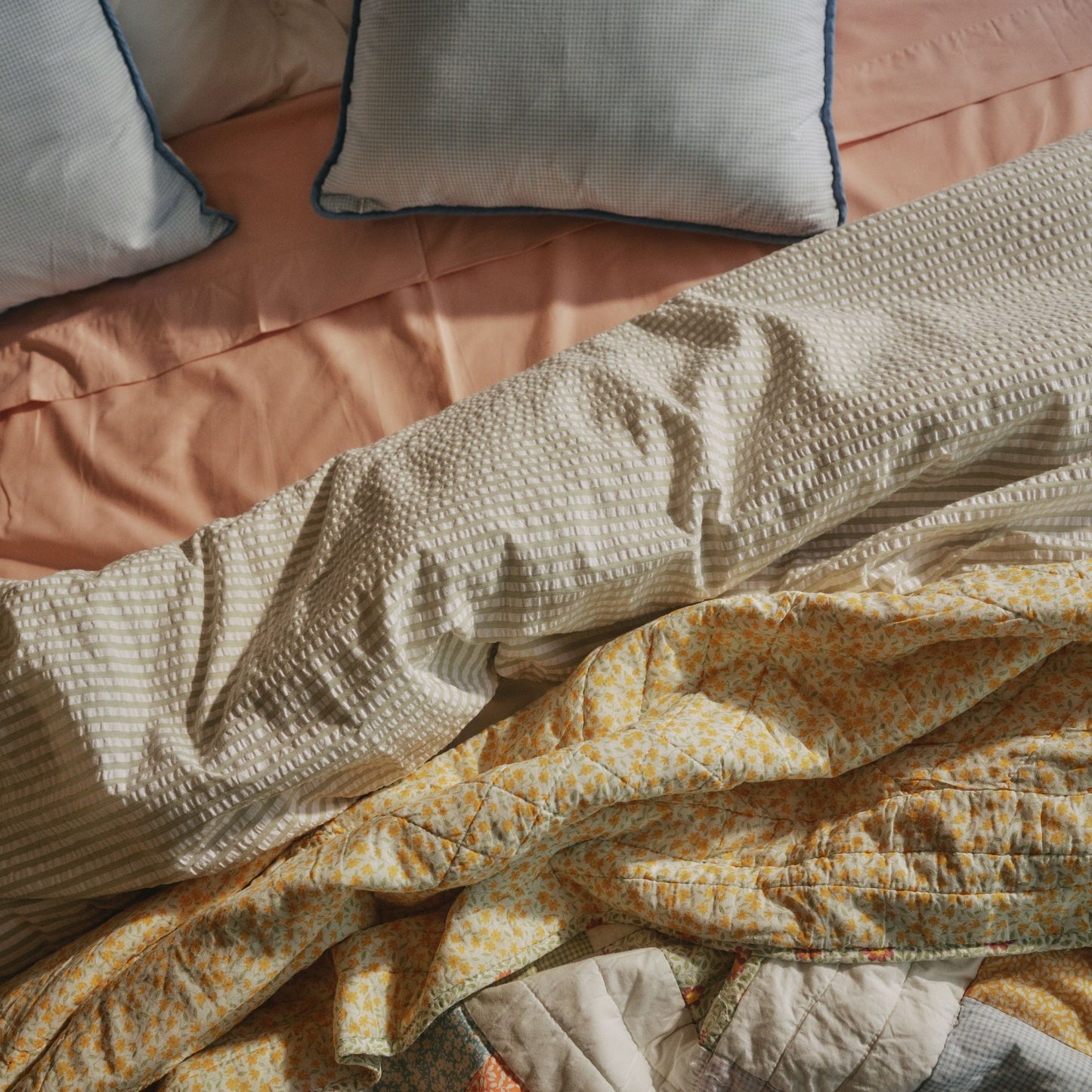 Duvet cover cotton 180 thread count seersucker stripes Crese