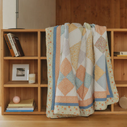 Cobre-leito patchwork reversível em algodão Folipatcol