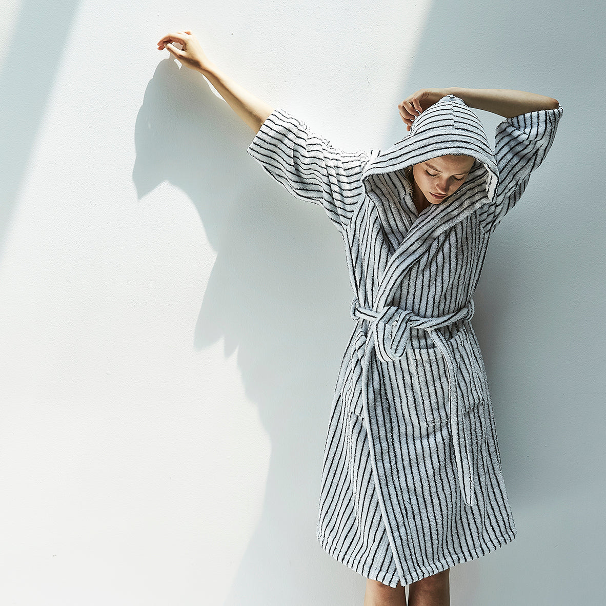 Albornoz de rizo de algodón con capucha Zeus