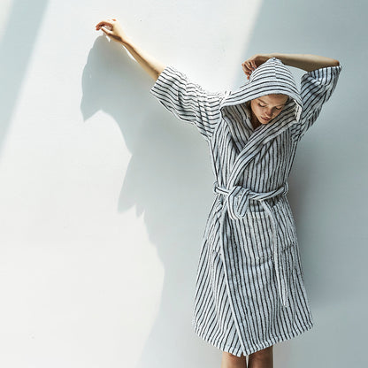 Albornoz de rizo de algodón con capucha Zeus