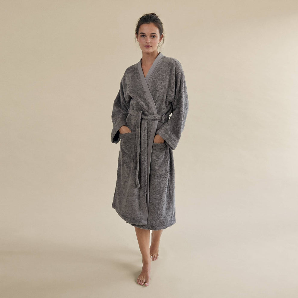 Albornoz Möve Edén - Mezcla Algodón/Lino, Gris Beige, Tamaño Medium, Toalla De Baño De Lujo